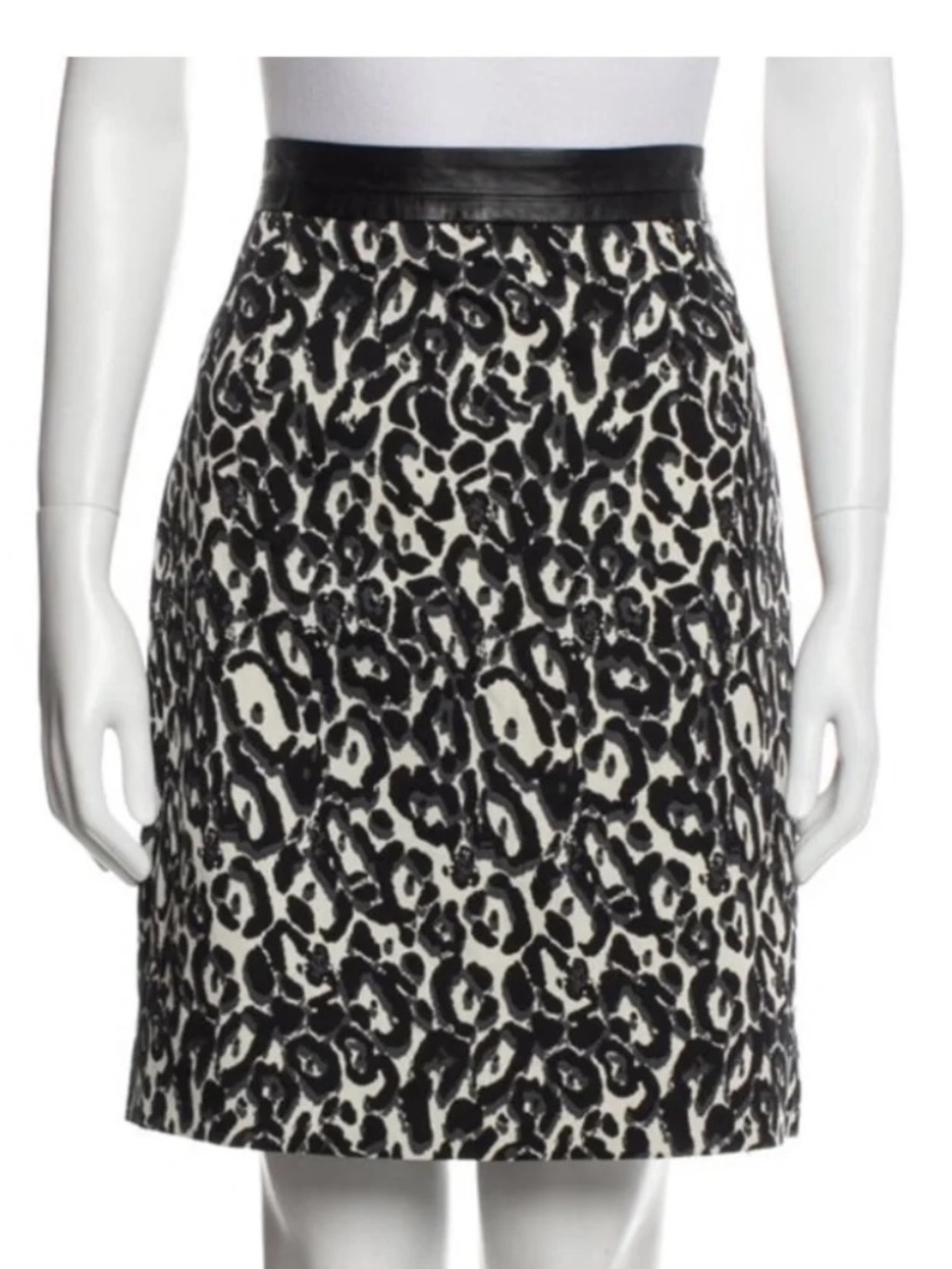 MILLY Of New York Lambskin Detail Black and White Skirt Sample Size 4